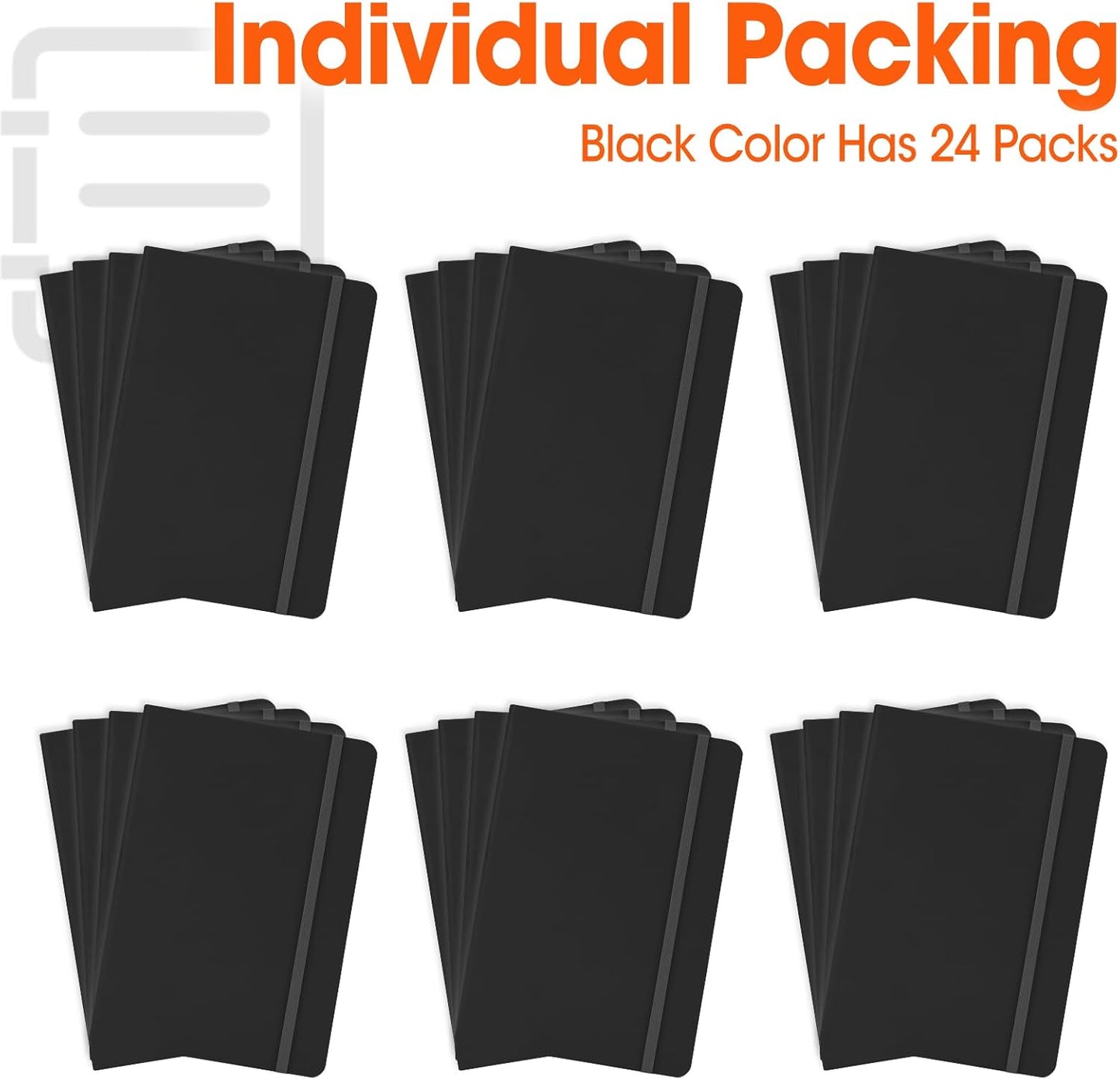12 Pack Lined Journal Notebook for Work, 200 Pages, Medium 5.5 in x 8.3 in, A5 College Ruled, Hardcover Journaling Notebooks for Writing, Note Taking, Fit for Business Work School Home (Black)