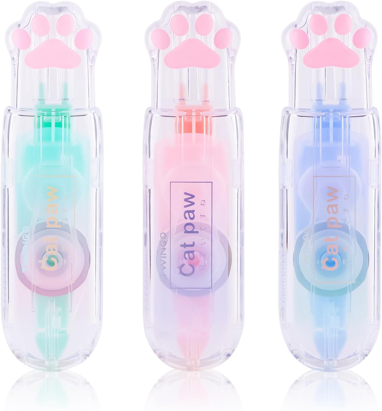 3 Pack White Out Correction Tape, Cute Mini Correction Tape, Kawaii Cat Paw White Out Tape for Cat Lovers Students and School Office Supplies