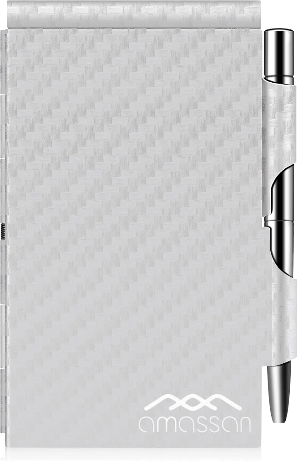 amassan Metal Small Notebook, Mini Notepad, Small Pocket Notepad Aluminum Note Case with Mini Metal Pen and 60-Page Sheets - Memo Books Note Pads(Gold)