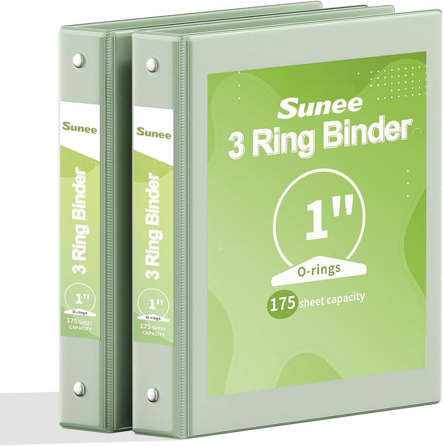 SUNEE 3 Ring Binder 3 Inch 2 Pack, Clear View Binder Three Ring PVC-Free (Fit 8.5x11 Inches) for School or Office Supplies, Pink