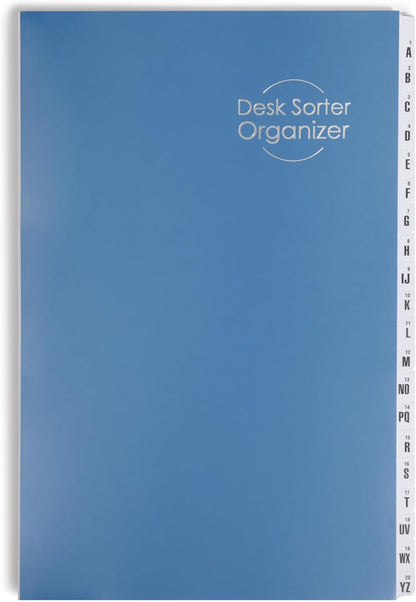 Smead Expandable Office Desk File Sorter, Office Supplies, Alphabetic (A-Z) Desk Organizer, 20 Indexing Dividers, Laminated Tabs, Letter Size, Dark Blue, Office Desk Accessories (89282)