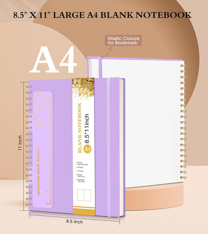 Spiral Notebook Journal 8.5” x 11”, A4 Large Pink Notebooks for Women Men, College Ruled Lined Journal, 100 GSM Paper, Plastic Hardcover Spiral Bound Journals for Work School Note Taking Business