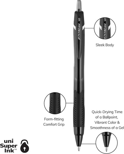 Uni-Ball Jetstream Elements Ballpoint Pen, Medium Point (1.0mm), Blue Ink, 6 Pens