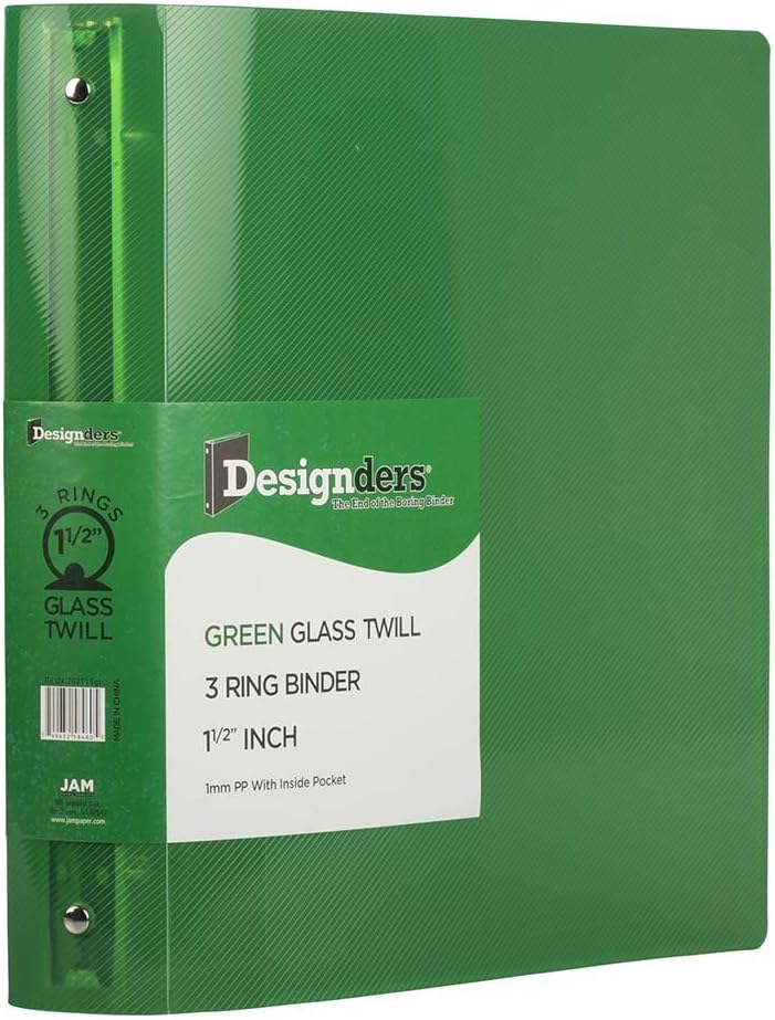 JAM PAPER Plastic 0.75 inch Binder - Clear 3 Ring Binder - Sold Individually