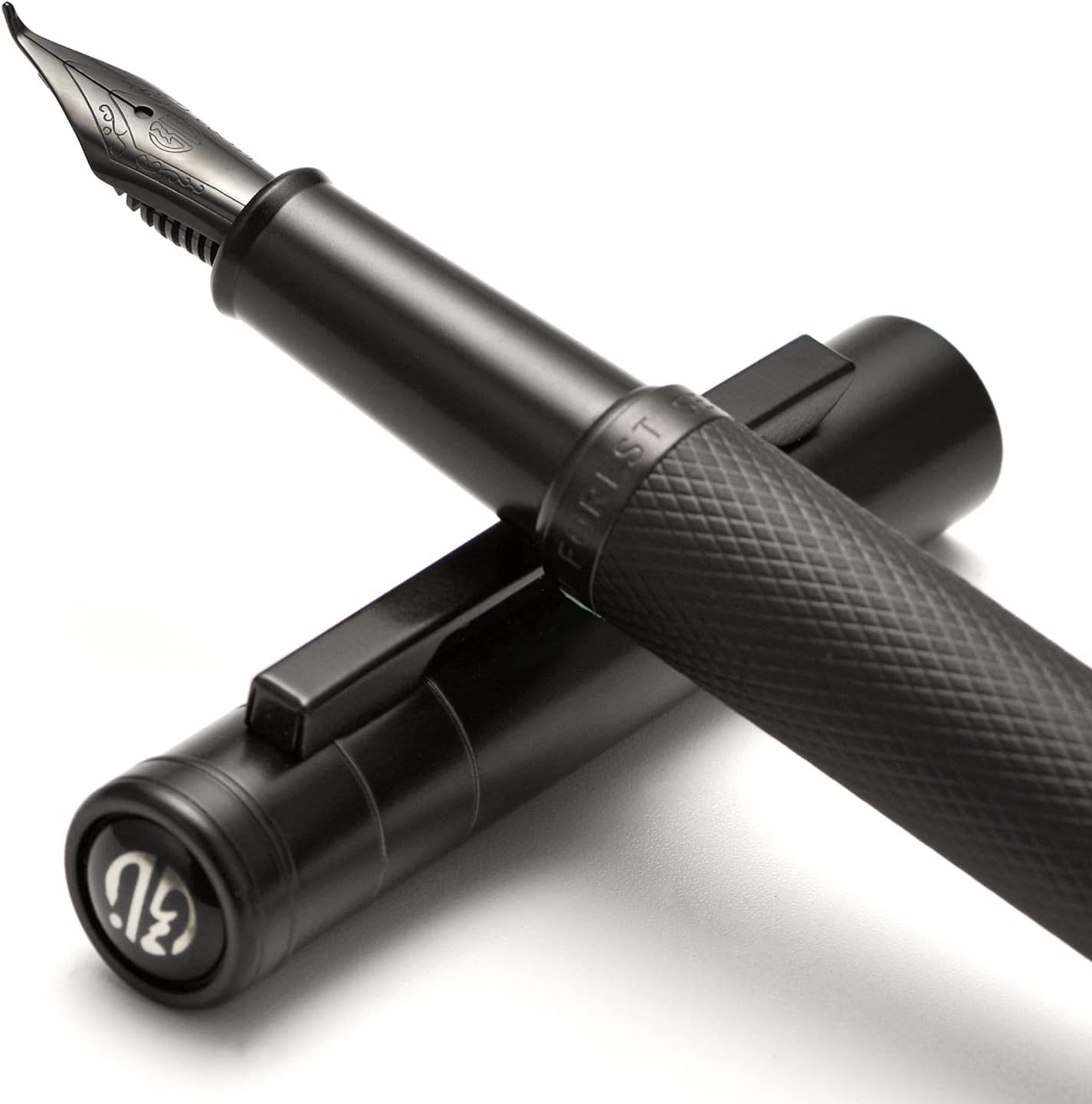 Hongdian Matte Black Forest Rollerball Pen with Schmidt Black Ink Refill, Classic Design with Metal Case for Business Signature