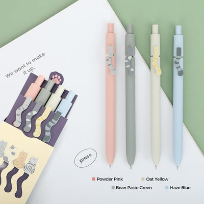 Ddaowanx Gel Pens, 6 Pcs 0.5mm Quick Dry Black Ink Pens Fine Point Smooth Writing Pens, Cute Office School Supplies Gifts for Women