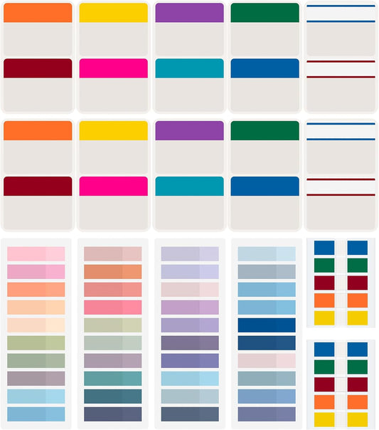 ZTML MS 1400 Pieces Book Tabs, Morandi Sticky Tabs, Page Markers, Page Tabs for Binders, Colored Tabs for Annotating Books, Reading Notes and Classify Files, 26 Sets Book Sticky Tabs for Notebooks