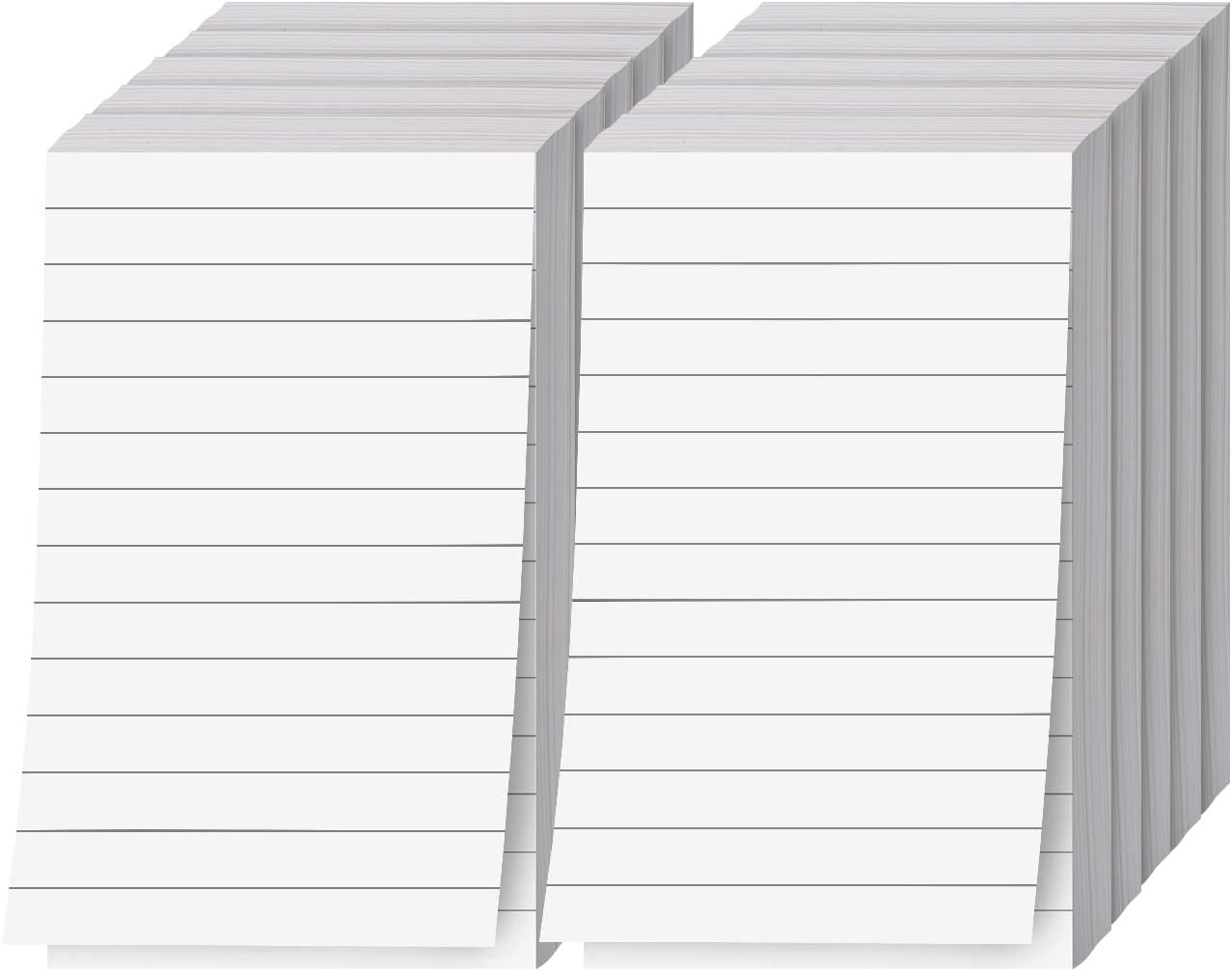 Memo Pads, White, With Black Lines – Lined Paper Notepads, Scratch / Writing Pad for Planning, To-Do Lists, Appointments, Reminders, Home, Office – 50 Sheets Per Pad, 10 Pads per Pack – 8.5" x 11"