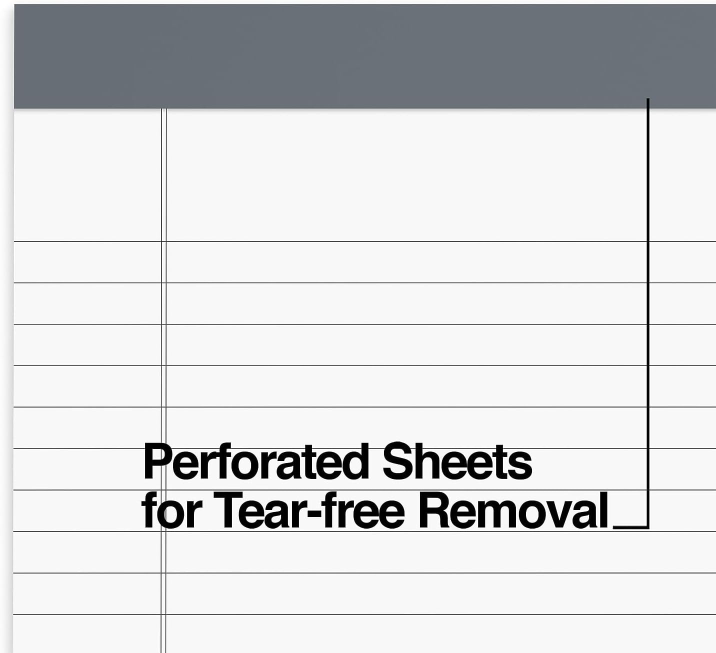 TRU RED Notepads, 8.5” x 11.75”, Wide Ruled, White, 50 Sheets/Pad, 6‑Pack
