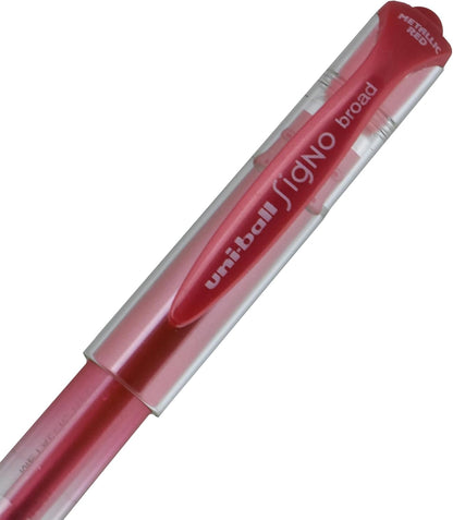 uniball Signo Gel Impact Pens, Bold Point (1.0mm), Metallic Pink Ink, 6 Pens