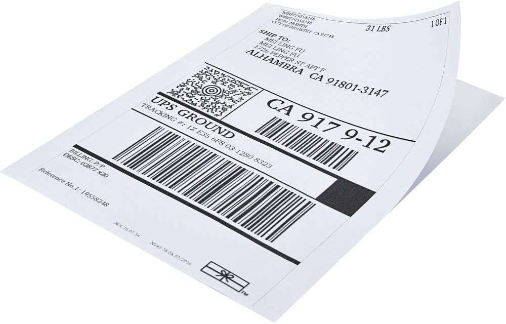 MFLABEL Half Sheet Shipping Labels - 200 Self Adhesive Sticker Sheets for Laser & Inkjet Printers, Waterproof & Smudge-Free, with 12 Free Fragile Labels for Packaging, Shipping and Crafting - Colors A
