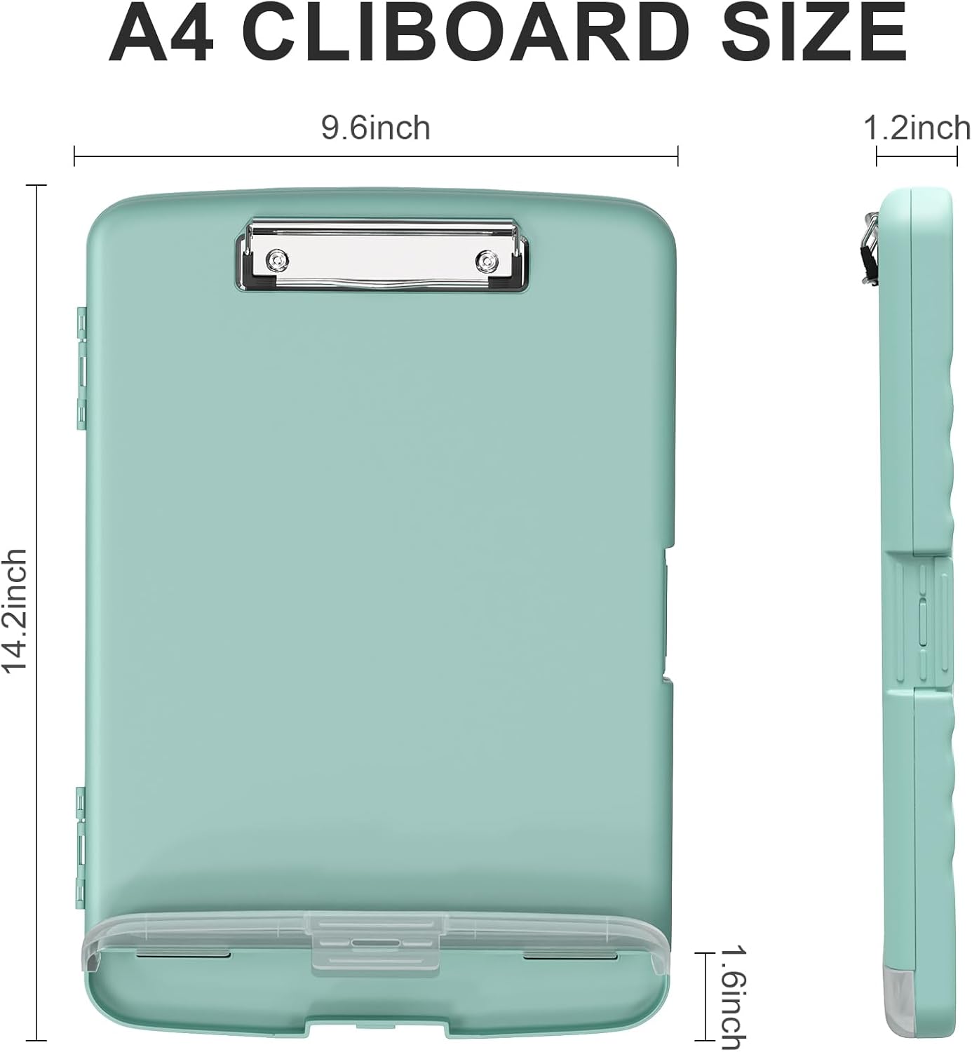 Plastic Clipboard with Storage, 8.5 x 11 Storage Organization Box Side-Opening, Heavy Duty Clip Board with Pen Holder and Paper Folder for Nurses, Teachers, Office & School Supply, Orange