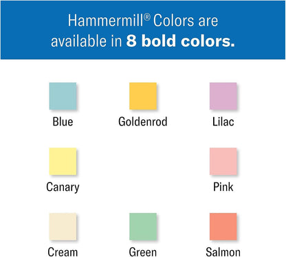 Hammermill Colored Paper, 20lb Pink Printer Paper, 8-1/2 x 11- 1 Ream (500 Sheets) - Made in the USA, Pastel Paper, 103382R