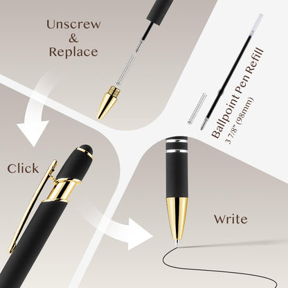 LINFANC 36pcs Ballpoint Pen Refills Black Ink Medium Point 1.0mm Tip Smooth Writing Pen Refill (36 Black)