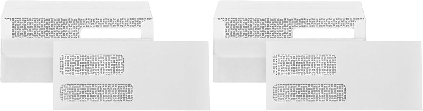 500 No. 9 Flip and Seal Double Window Security Envelopes - Designed for Quickbooks Invoices and Business Statements with Self Seal Flip Press and Seal Flap -Number 9 Size 3 7/8 Inch X 8 7/8 Inch