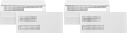 500 No. 9 Flip and Seal Double Window Security Envelopes - Designed for Quickbooks Invoices and Business Statements with Self Seal Flip Press and Seal Flap -Number 9 Size 3 7/8 Inch X 8 7/8 Inch