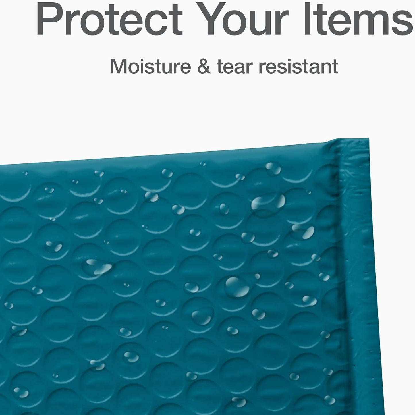 Quality Park Bubble Mailers, 6 x 9 Inch, White Poly Mailers, Padded Envelopes, Shipping Envelopes, Water Resistant, Self Seal, 50 Per Box (QUA85856), Plastic