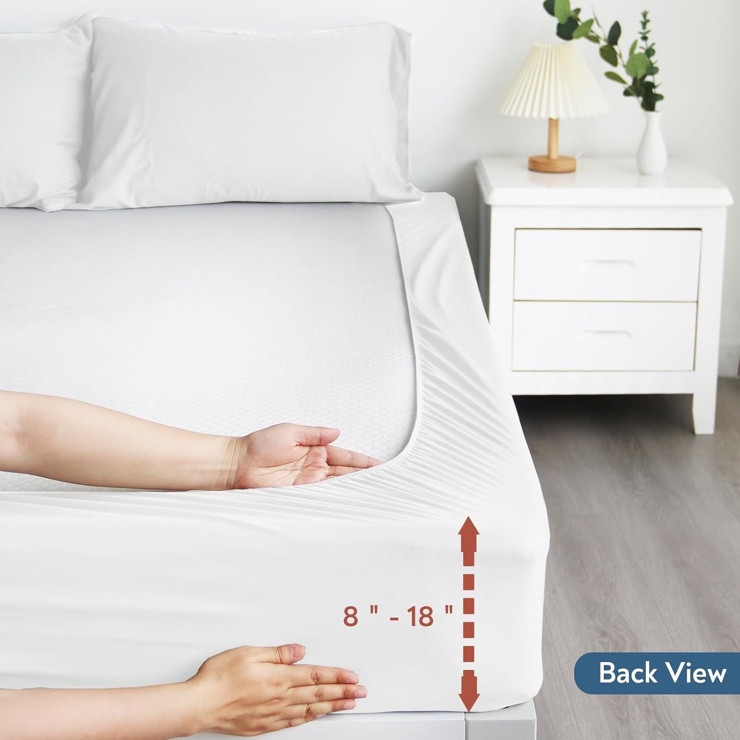 Magik & Kover Twin Mattress Protector Waterproof Cover 2 Pack, Waterproof Bed Twin Fitted Sheet Only, Machine Washable Deep Pocket Single Size Mattress Cover for Kids with Elastic Rubber Band, Grey