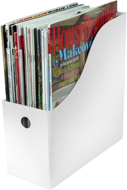Evelots Magazine File Holder - Set of 24 Multi Color - Office Desk Organizer - Sturdy Cardboard - New Upgraded Double Front Panel for More Stability - Full 4 Inch Wide - Easy Assemble