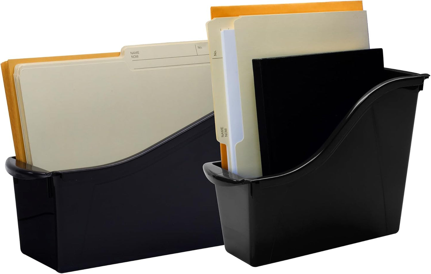 Storex Large Book Bin, Interlocking Plastic Organizer for Home, Office and Classroom, STEM Assortment, 6-Pack