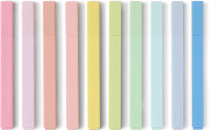 Amazon Basics Pastel Bible Highlighters Set, No Bleed, Chisel Tip, Soft Pastel Colors, 10 Count