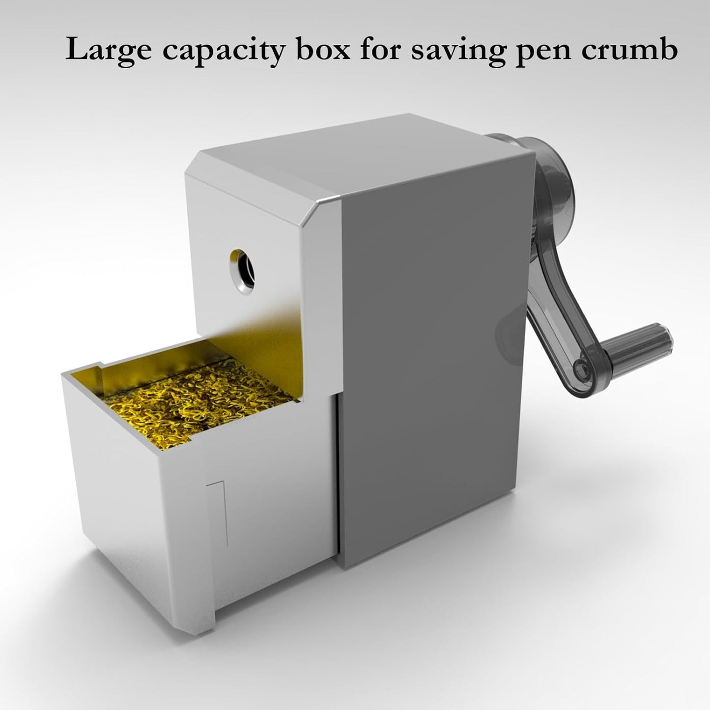 Premium Desktop Manual Pencil Sharpener, Desk Mount Design with Metal Clamp, Alloy Steel Hob，Hand Crank Operation, Silver and Gray