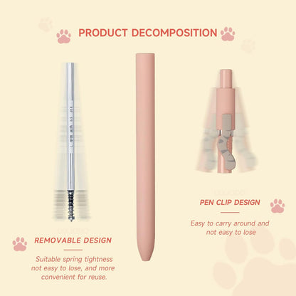 UIXJODO Gel Pens, 5 Pcs 0.5mm Black Ink Pens Fine Point Smooth Writing Pens with Silicone Grip, High-End Series Metal Clip Retractable Pens for Journaling Note Taking (Vintage)