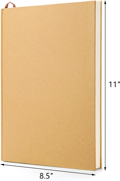 ZEAYEA 3 Pack 8.5 x 11 Inch Hardcover Sketchbook, Unlined Blank Notebook Journal, 120 Sheets/ 240 Pages Per Book, 100gsm Thick Paper, Ideal for Drawing, Art, Students and Office Supplies