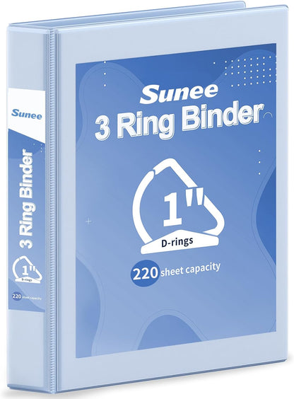 SUNEE 3 Ring Binder 2 Inch, Clear View Binder Three Ring PVC-Free (Fit 8.5x11 Inches) for School or Office Supplies, Light Purple, 1 Pack