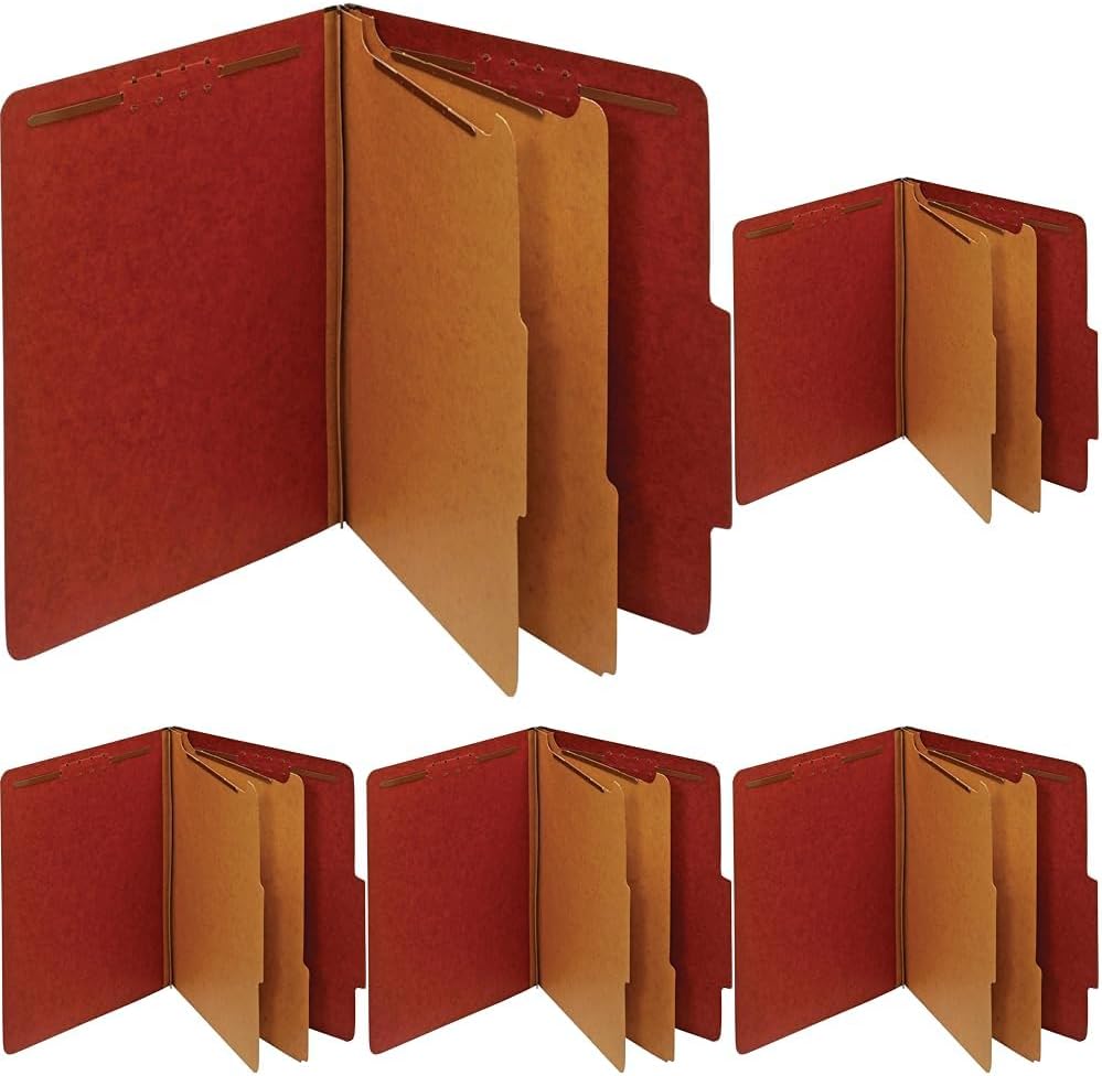 Pendaflex Recycled Classification File Folders, 2 Dividers, 2" Embedded Fasteners, 2/5 Tab Cut, Letter Size, Light Green, Box of 10 (24076R)