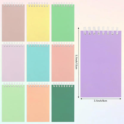Hxezoc 10 Pack Small Pocket Notebooks, 3 x 5 Inches Mini Kraft Spiral Pocket Notebook with Lined Pages Memo Pads for Kids Home Office School Classroom Decoration Supplies