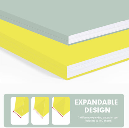 RAZCC File Folders, 100-Pack, 1/3 Cut, Letter Size, Yellow, Great for Organizing and Easy File Storage