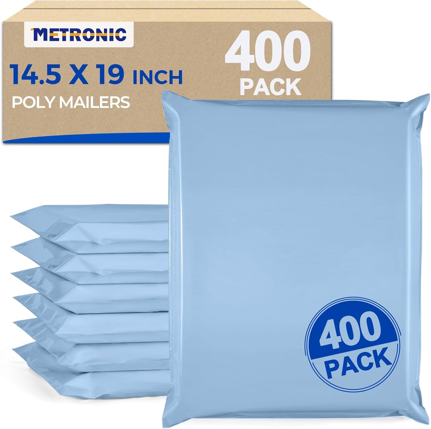 Metronic Poly Mailers 10x13 300 Pcs, Small Shipping Bags for Clothes, Shipping Envelopes for Small Business, Strong Adhensive Mailing Bags, Haze Blue