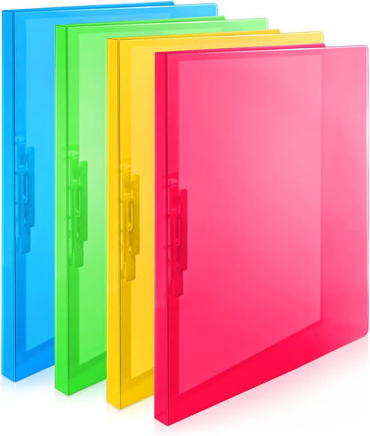 CRANBURY Punchless Clamp Binder (Dusky Gray), Ringless Binder Holds 100 Letter Size Pages, Documents, 8.5x11 Folder with Metal Clip for Home or Office, Transparent Acid-Free Poly