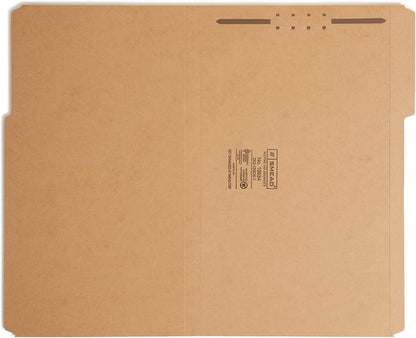 Smead Fastener File Folder, 2 Fasteners, Reinforced 2/5-Cut Tab Right of Center Position, Guide Height, Legal Size, Kraft, 50 per Box (19880)