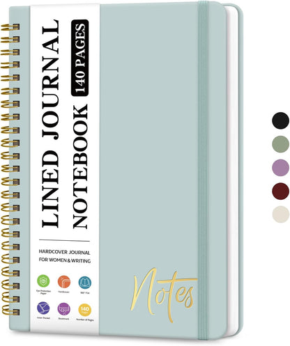 ZOTIA Lined Spiral Journal Notebook for Women, A5 College Ruled Journals for Writing, Hardcover Notebooks for Work, Note taking and Office School Supplies,140 Pages - Yellow