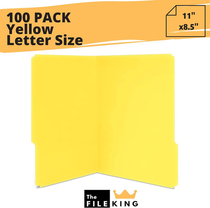 The File King 1/3 Cut File Folders Letter Size - 100 Pack | Manilla Folders 8.5 x 11 | Assorted 3 Tabs | Heavy Duty 11-Point Fiber | Made in USA | Undercut Front Style | Easy Labeling & Organization