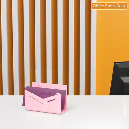Beego Envelope and Mail Organizer Countertop - 3 Compartments Black Acrylic Desk Organizer Letter Holder Desktop File Sorter Bill Document Folder Rack for Office, Home, School Desk Organization