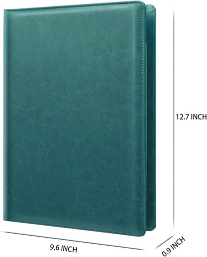WAVEYU Resume Portfolio Folder, Padfolio Clipboard, Writing Portfolio Leather Clipboard with Cover for Legal Pad Holder Letter Size A4 for Business Conference Notepad Clip Boards, Purple