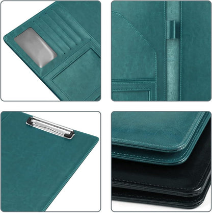 WAVEYU Resume Portfolio Folder, Padfolio Clipboard, Writing Portfolio Leather Clipboard with Cover for Legal Pad Holder Letter Size A4 for Business Conference Notepad Clip Boards, Purple