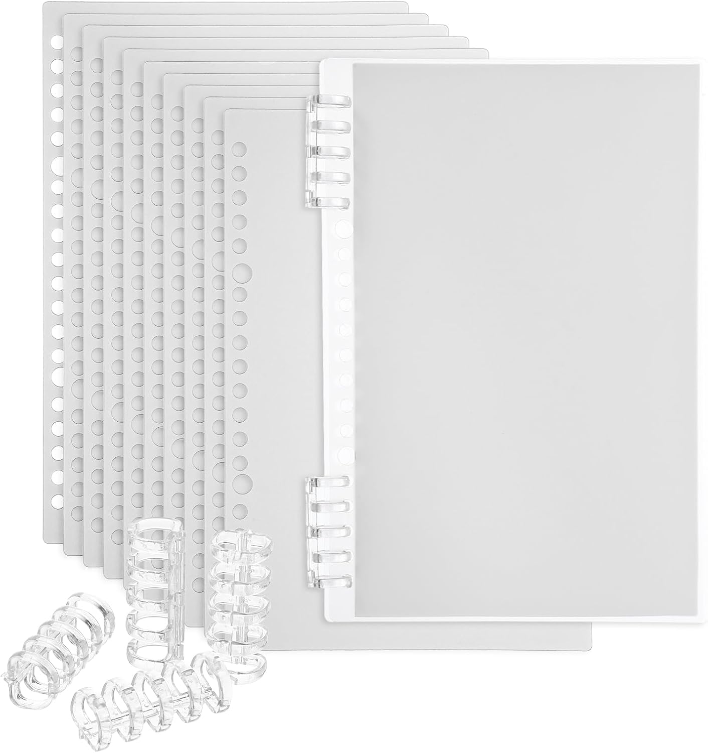 PATIKIL 12 Pack Binding Covers, A5(8.4x5.7 Inch) 22 Mil Plastic Notebook Covers Sheets with Binding Comb for Book Report Presentation, Light Blue