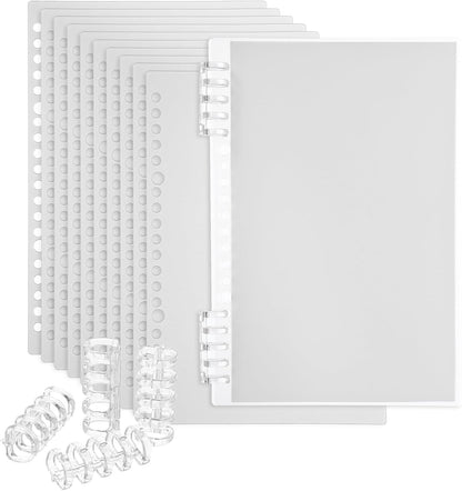 PATIKIL 12 Pack Binding Covers, A5(8.4x5.7 Inch) 22 Mil Plastic Notebook Covers Sheets with Binding Comb for Book Report Presentation, Light Blue