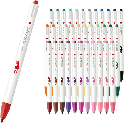 Zebra WYSS22-36C-N Clickart Water-Based Markers, 36 Colors, Case Included