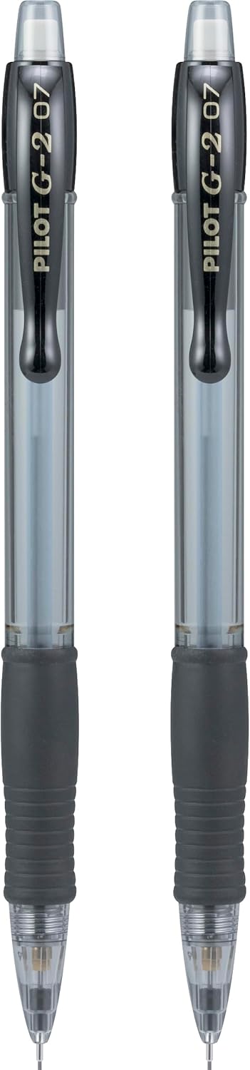 Pilot, G2 Mechanical Pencils, 0.7mm HB Lead, Black Accents, Pack of 12