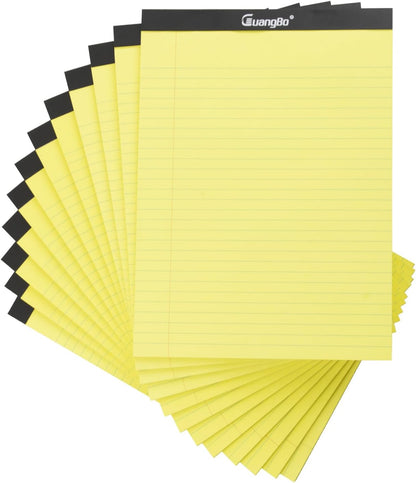 12 Pack White Legal Pads 8.5 x 11 Wide Ruled Note Pad 50 Sheets Notepads Micro Perforated Writing Pad for Work Study Daily Note Taking List