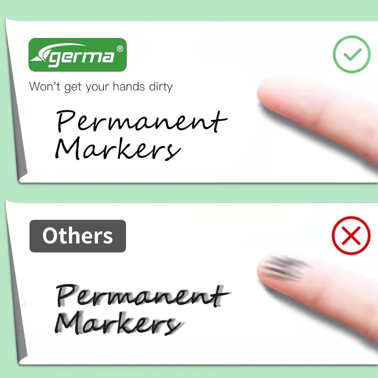 Cgerma Ultra Fine Point Permanent Markers Black, 18 Pack Ultra Fine Tip Markers, Waterproof, Quickly Dry, No bleed, Works on Plastic, Wood,Stone, Metal and Glass for School Office Home