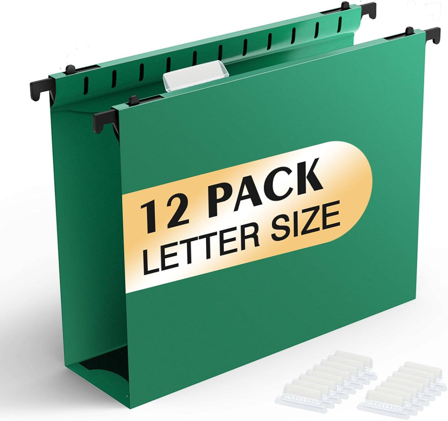 Shutex Extra Capacity Plastic Hanging File Folders,12 Pack Reinforced Hang Folders,Heavy Duty 2 Inch Expansion,Plastic Filing Cabinet Folders,Letter Size,Designed for Bulk Files, Medical Charts,Blue