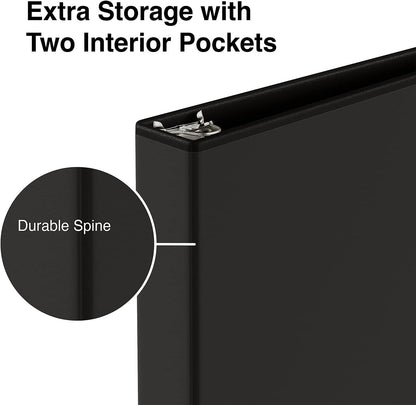 Staples Economy 1-Inch Round Ring Binder, Holds Up to 175 Sheets Each, 12-Pack, White, Lightweight Binders for School & Office
