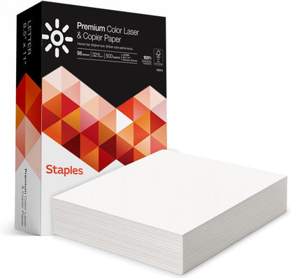 Staples 8.5-Inch X 11-Inch Laser Paper 32 Lbs. 98 Brightness 500/Rm