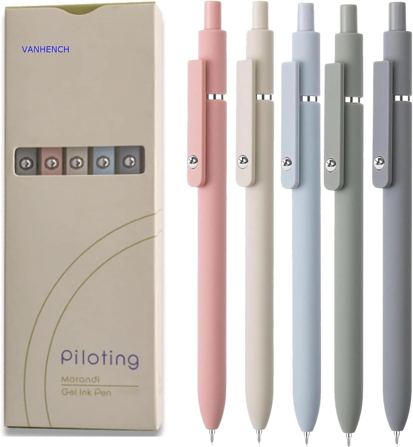 Vanhench 7Pcs 0.5 mm Black Ink Gel Pens Fine Point Smooth Writing Quick Dry Pen for Nurses Teacher Journaling Note Office Desk School Gift, Nice Cute Multifunction Writing Pens with Fidget Stress Ball